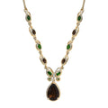 Karis Brazilian Smoky Quartz and Multi Gemstone 6.25 ctw Butterfly Necklace in 18K YG Plated and Stainless Steel 18 Inches - Sticky add to cart bar