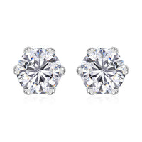 J Francis Embellished with Zirconia by Swarovski 3.00 ctw Solitaire Stud Earrings in 10K White Gold