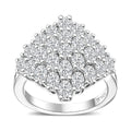 J Francis Embellished with Zirconia by Swarovski 3.60 ctw Art and Deco Ring in Rhodium Over Sterling Silver (Size 10.0) - Sticky add to cart bar