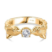 J Francis Embellished with Zirconia by Swarovski 0.45 ctw Ring in 18K Vermeil YG Over Sterling Silver (Size 11.5)