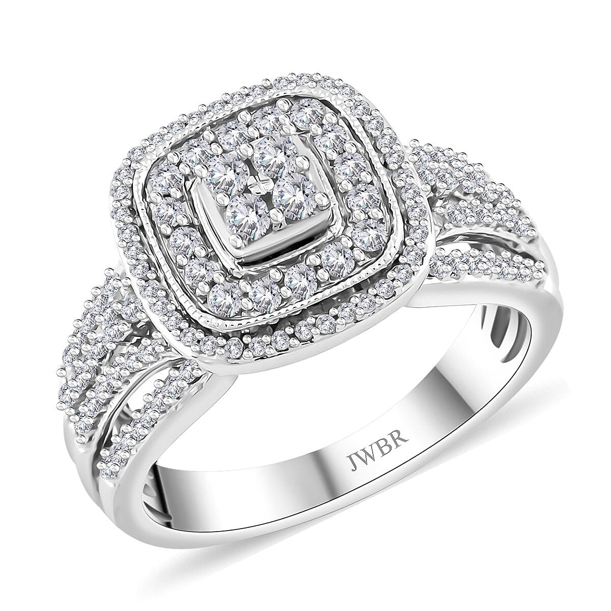 White Diamond 0.50 ctw Ring in Sterling Silver (Size 6.0)