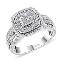 White Diamond 0.50 ctw Ring in Sterling Silver (Size 8.0)