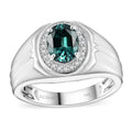 Luxoro 14K White Gold AAA Pirineu Lagoon Tourmaline, Diamond (G-H, I2) Men's Ring (Size 10.0) (6.60 g) 1.70 ctw - Sticky add to cart bar