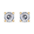 120 Facet Strontium Titanate 2.50 ctw Solitaire Stud Earrings in 18K Vermeil Yellow Gold Over Sterling Silver - Sticky add to cart bar