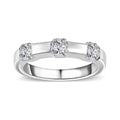 Moissanite 1.20 ctw Ring in Rhodium Over Sterling Silver (Size 10.0) - Sticky add to cart bar