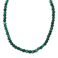 African Malachite 50.00 ctw Necklace 20 Inches in Stainless Steel - Sticky add to cart bar