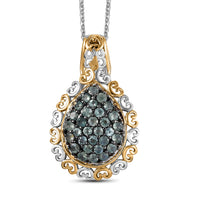 Narsipatnam Alexandrite 1.00 ctw Pendant in 18K Vermeil YG and Rhodium Over Sterling Silver