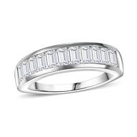 J Francis Embellished with Zirconia by Swarovski Eternity Band Ring in Rhodium Over Sterling Silver (Size 10.0) 2.10 ctw