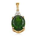 Luxoro AAA Chrome Diopside and G-H I2 Diamond 3.70 ctw Pendant without Chain in 10K Yellow Gold - Sticky add to cart bar