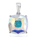 J Francis Embellished with Aurora Borealis Crystal by Swarovski Pendant in Rhodium Over Sterling Silver - Sticky add to cart bar