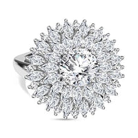 Swarovski Zirconia 7.42 ctw Ring in Rhodium Over Sterling Silver (Size 8)