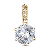 Mirage Collection J Francis Embellished with Zirconia by Swarovski 3.35 ctw Solitaire Pendant without Chain in 10K Yellow Gold