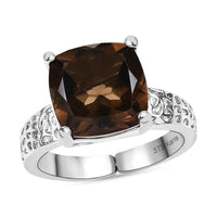 Karis Brazilian Citrine 4.70 ctw Solitaire Ring in Platinum Bond (Size 5.0)