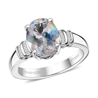 Rhapsody 950 Platinum AAAA Malagasy Moonstone, Diamond (E-F, VS) Ring (Size 7.0) (6.80 g) 2.40 ctw