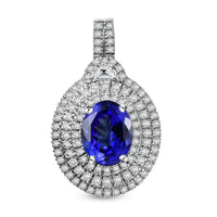 Rhapsody 950 Platinum AAAA Tanzanite, Diamond (E-F, VS) Pendant without Chain 4.03 ctw
