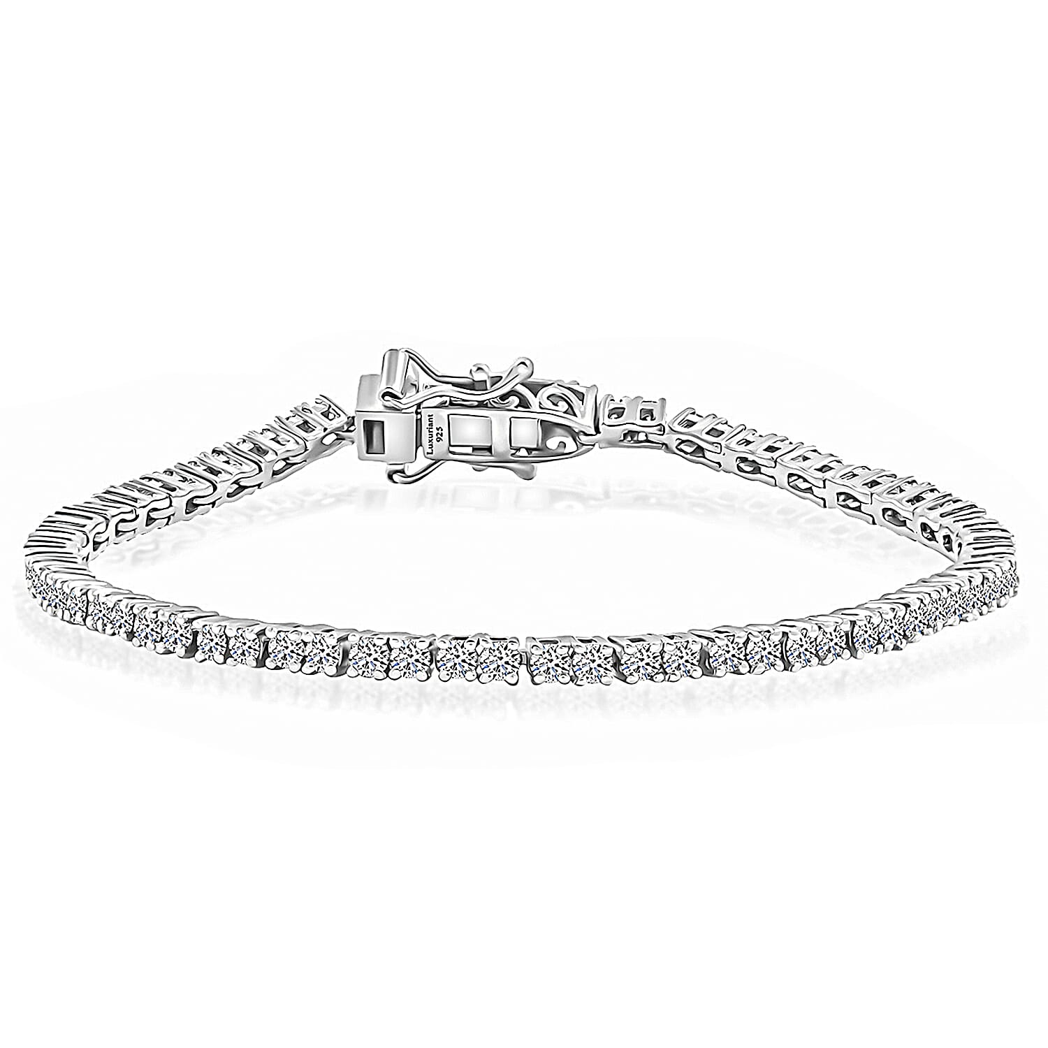 Luxuriant Lab Grown Diamond G-H SI 2.00 ctw Bracelet in Platinum Over Sterling Silver (7.00 In)
