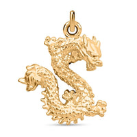 24K Yellow Gold Dragon Pendant