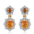 D'Joy Fanta Garnet and White Zircon 1.60 ctw Elegant Earrings in 18K Vermeil Yellow Gold Over Sterling Silver - Sticky add to cart bar