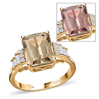 Certified & Appraised ILIANA 18K Yellow Gold AAA Turkizite and G-H SI Diamond Ring (Size 6.0) 4.10 Grams 4.30 ctw