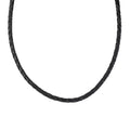 Brown Leather Cord Necklace in Black Oxidized Sterling Sliver (18 Inches) - Sticky add to cart bar