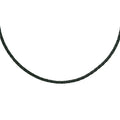 D'Joy Green Leather Cord Necklace in Black Oxidized Sterling Sliver 18 Inches - Sticky add to cart bar
