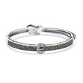 D'Joy Natural Champagne Diamond and Multi Gemstones 1.00 ctw Bangle Bracelet in Rhodium Over Sterling Silver - Sticky add to cart bar