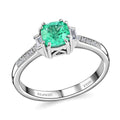 Certified & Appraised RHAPSODY 950 Platinum AAAA Boyaca Colombian Emerald and E-F VS Diamond Ring 5.15 Grams 2.10 ctw - Sticky add to cart bar