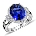 Certified & Appraised Rhapsody AAAA Tanzanite and E-F VS Diamond 7.25 ctw Ring in 950 Platinum 10 Grams - Sticky add to cart bar