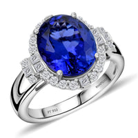 Certified & Appraised Rhapsody AAAA Tanzanite and E-F VS Diamond 7.25 ctw Ring in 950 Platinum 10 Grams