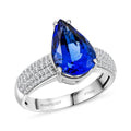 Certified & Appraised Rhapsody 950 Platinum AAAA Tanzanite, Diamond (E-F, VS) (0.46 cts) Ring (Size 10.0) (8.45 g) 4.80 ctw - Sticky add to cart bar