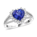 Certified & Appraised Rhapsody 950 Platinum AAAA Tanzanite, Diamond (E-F, VS) (0.46 cts) Ring (Size 10.0) (6.15 g) 2.60 ctw - Sticky add to cart bar