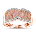 Natural Pink and White Diamond Ring in 18K Vermeil RG Over Sterling Silver (Size 6.0) 0.50 ctw - Sticky add to cart bar