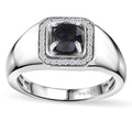 Black Diamond (IR), Diamond Men's Ring in Rhodium Over Sterling Silver (Size 10.0) 1.15 ctw - Sticky add to cart bar