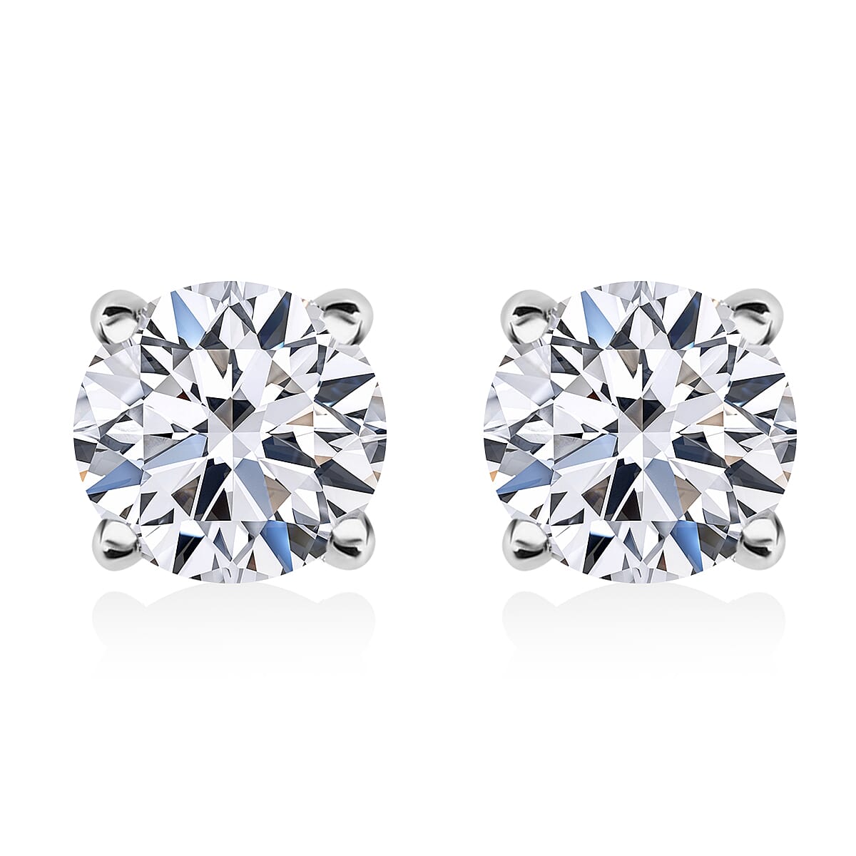 Luxuriant Lab Grown Diamond 1.00 ctw Stud Earrings in Platinum Over Sterling Silver