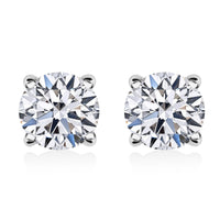 Luxuriant Lab Grown Diamond 1.00 ctw Stud Earrings in Platinum Over Sterling Silver