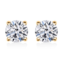 Lab Grown Diamond G SI 1.00 ctw Stud Earrings in Vermeil Yellow Gold Over Sterling Silver