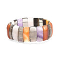 Multi Gemstone 340.00 ctw Rectangle Block Stretch Bracelet - Sticky add to cart bar