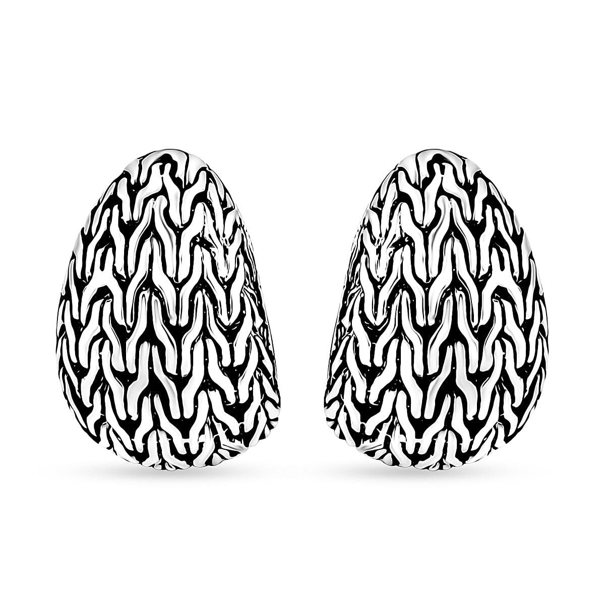 Bali Legacy Tulang Naga Earrings in Sterling Silver 11.40 Grams
