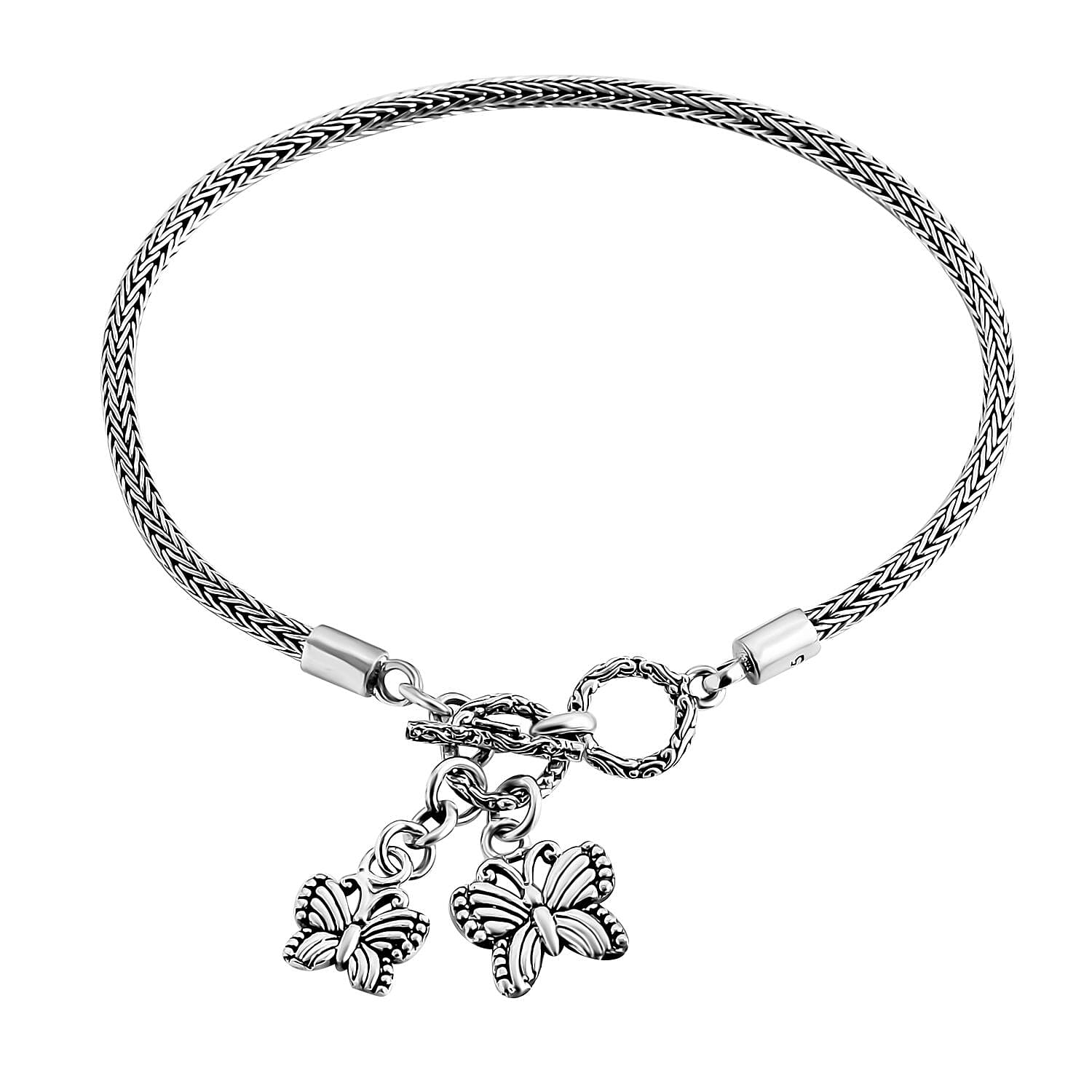 Bali Legacy Sterling Silver Butterfly Bracelet (8.00 In) (9.75 g)