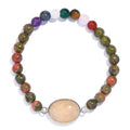Karis Orange Aventurine and Multi Gemstone 8.00 ctw Bracelet in Platinum Bond (7.25 In) - Sticky add to cart bar