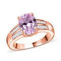 Premium Martha Rocha Kunzite, Diamond (0.20 cts) Statement Ring in 18K Vermeil RG Over Sterling Silver (Size 10.0) 3.00 ctw - Sticky add to cart bar