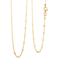 Drop Wavy Chain Necklace in 14K Yellow Gold Over Sterling Silver 3.20 Grams 20 Inches