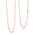 Drop Wavy Chain Necklace in 14K Rose Gold Over Sterling Silver 20 Inches 3.20 Grams - Sticky add to cart bar