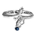Bali Legacy Blue Star Sapphire (DF) 4.50 ctw Dragon Bangle Bracelet in Sterling Silver (7.25 In) - Sticky add to cart bar