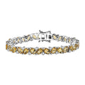 Premium Brazilian Heliodor and Moissanite 13.25 ctw Bracelet in Rhodium Over Sterling Silver (6.50 In) - Sticky add to cart bar