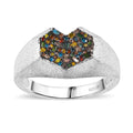 GP Special Amore for Royal Art Deco Multi Diamond (IR and Natural) Ring in Rhodium Over Sterling Silver (Size 7.0) 0.50 ctw - Sticky add to cart bar