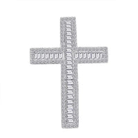 Luxuriant Lab Grown Diamond (G-H, SI) Cross Pendant in Platinum Over Sterling Silver 1.00 ctw