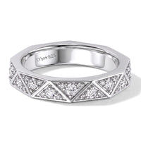 Luxuriant Lab Grown Diamond (G-H, SI) Band Ring in Platinum Over Sterling Silver (Size 8.0) 0.50 ctw