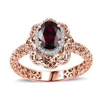 Mirage Collection Premium Anthill Garnet and G-H I3 Diamond 1.60 ctw Ring in 10K Rose Gold