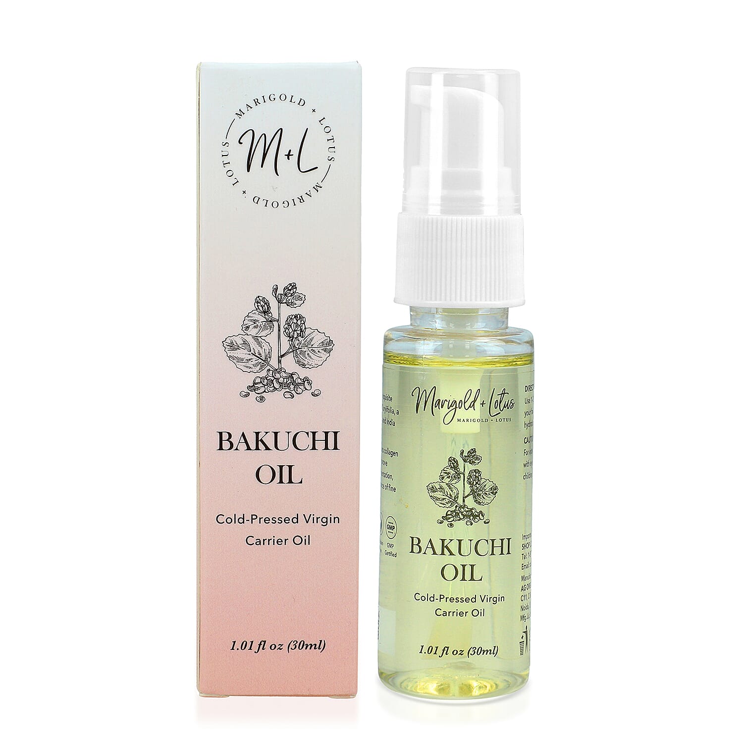 Marigold and Lotus Cold-Pressed Virgin Carrier Backuchi Oil 1.01oz